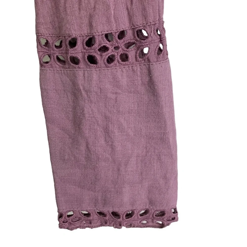 Free People Dusty Mauve Sweetheart Neckline Tiny Button Front Top Small NEW +Tag